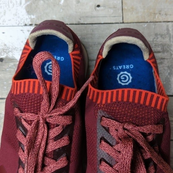 The greats Flyknit maroon orange lace up sneakers - Picture 3 of 8
